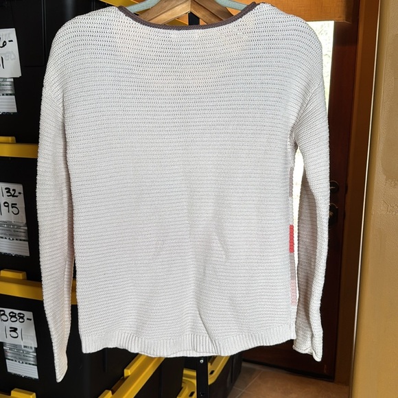 Old Navy Brown Coral Crew Neck Sweater with Color-Block Stripe Design Size Small - Picture 7 of 7